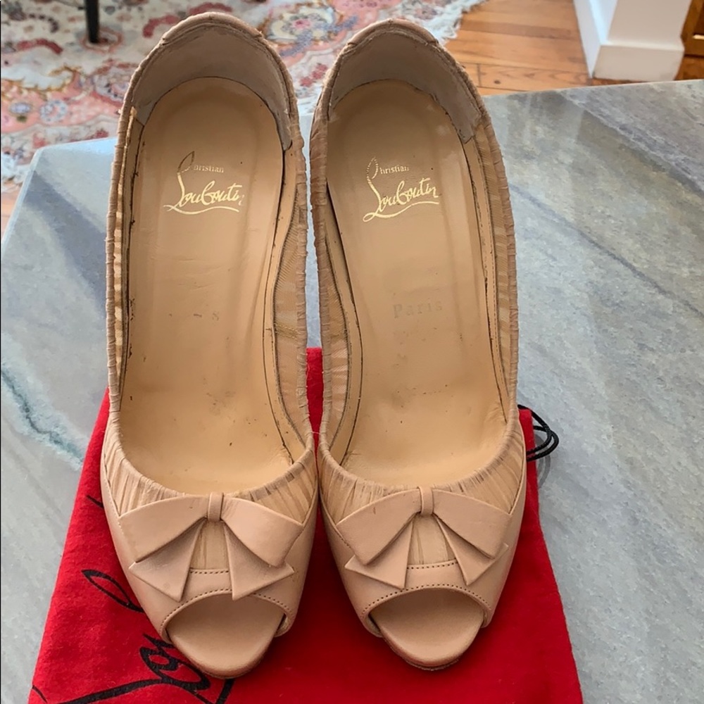 Christian louboutin angelique 120 nude size 38